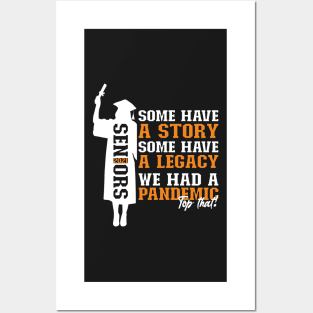 Pandemic Graduation | White And Orange Text Funny Graduation Posters and Art